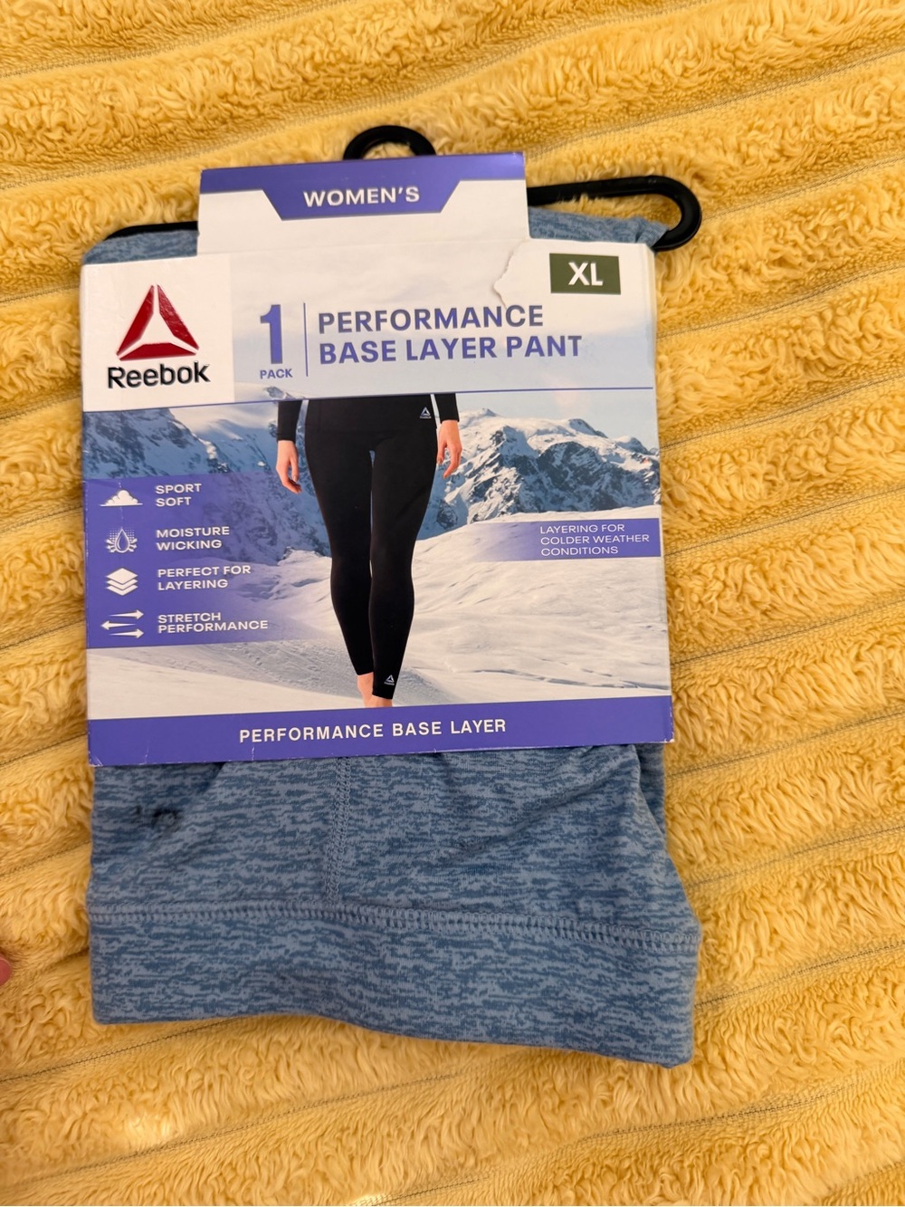 Reebok Women's Performance Base Layer Pant - Heather Blue XL